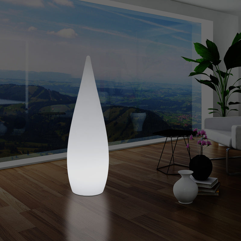 150cm 1,5m Høj Designer LED E27 Gulvlampe, Dekorativ Dråbeformet Lampe, Hvid