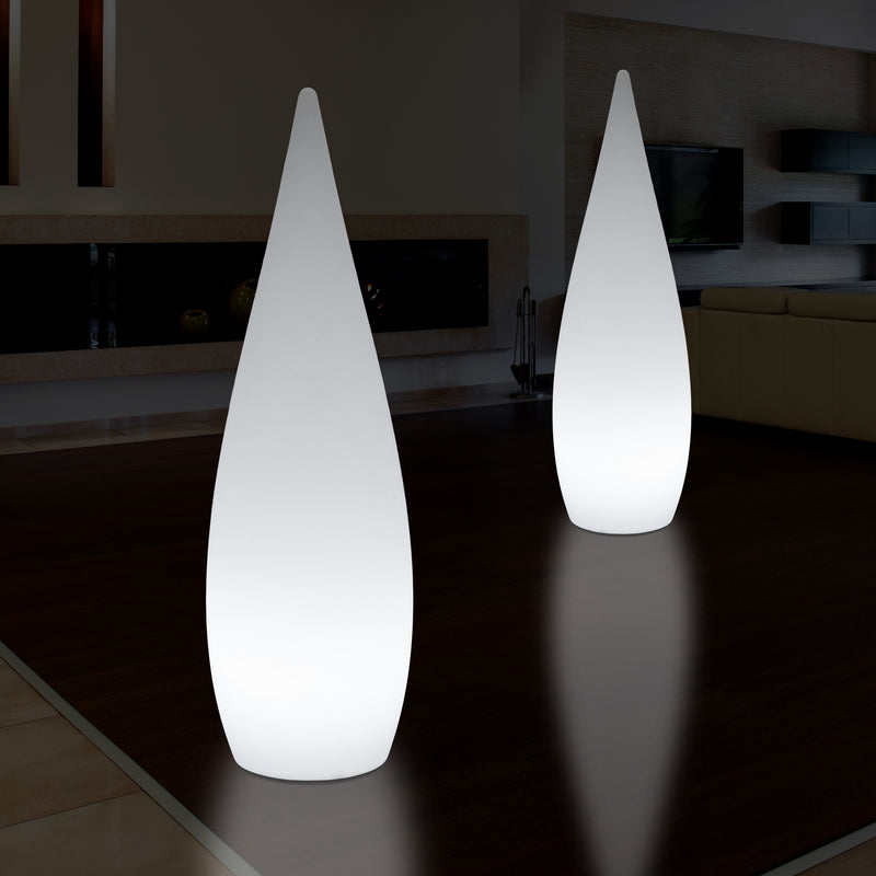 1,2 Meter Høj Designer LED Gulvlampe, Indendørs E27 Dråbeformet Stuelampe, Hvid