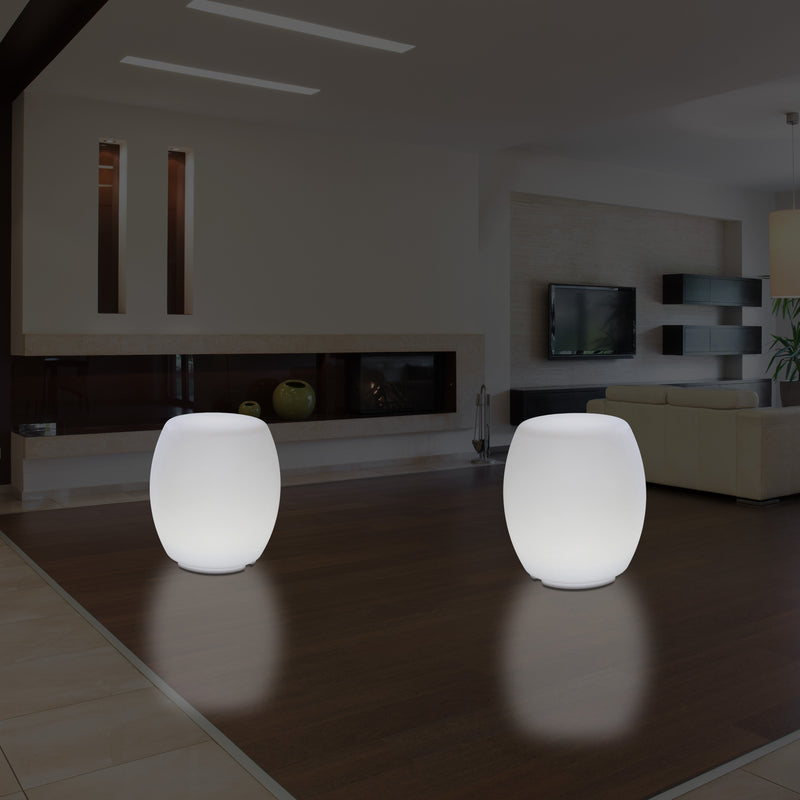 LED Stol Skammel Lampe, Designer E27 Gulvlampe til Stue, Hvid, 44cm Høj