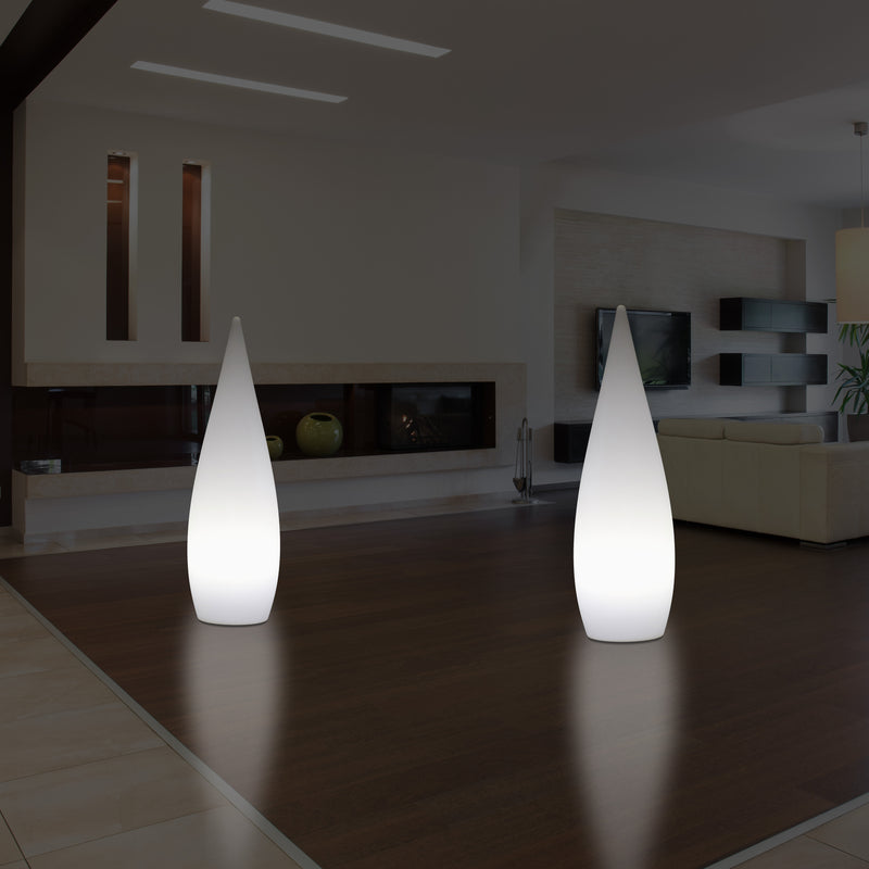 80cm Indendørsbelysning E27 Gulv Standerlampe, Dråbeformet Stuebelysning, Hvid