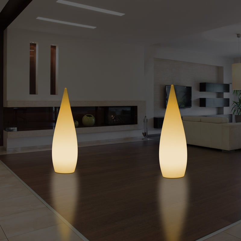 Dekorativ E27 Gulvlampe Soveværelse, 80cm LED Indendørsbelysning Vanddråbe, Varm Hvid Pære