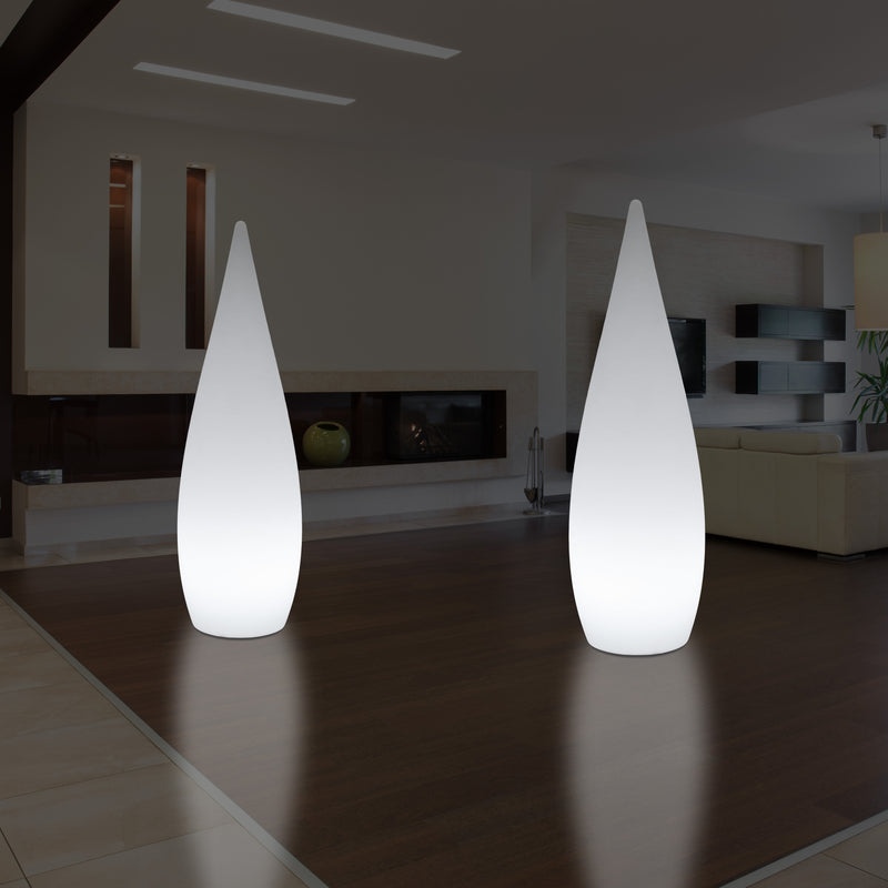 150cm 1,5m Høj Designer LED E27 Gulvlampe, Dekorativ Dråbeformet Lampe, Hvid
