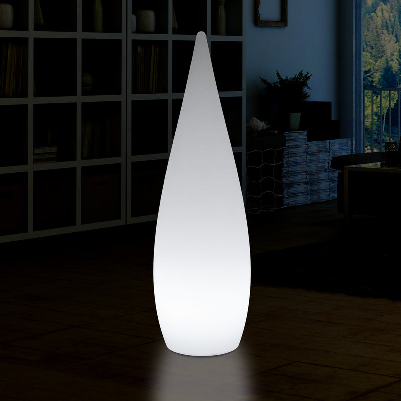 150cm 1,5m Høj Designer LED E27 Gulvlampe, Dekorativ Dråbeformet Lampe, Hvid