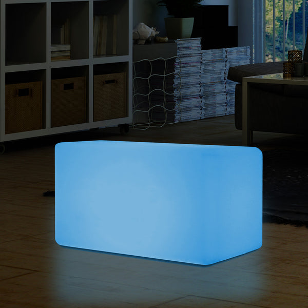 LED Bænk, Flerfarvet Moderne Skammel Siddeplads, 55 x 35 cm RGB Dæmpbar Gulvlampe