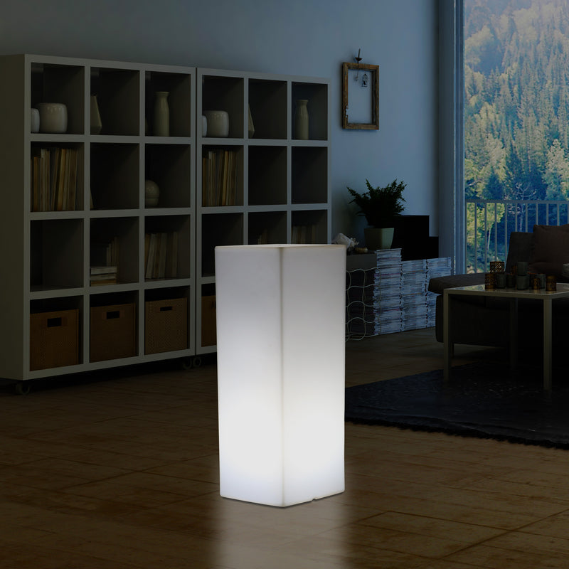 110 x 30 cm Høj LED Sokkellampe Søjleformet, Moderne E27 Stående Lampe, Hvid