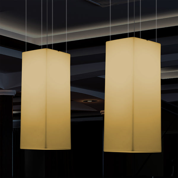 Kasseformet LED Pendellampe, Designer Loftlampe, 80 cm, E27, Varm Hvid