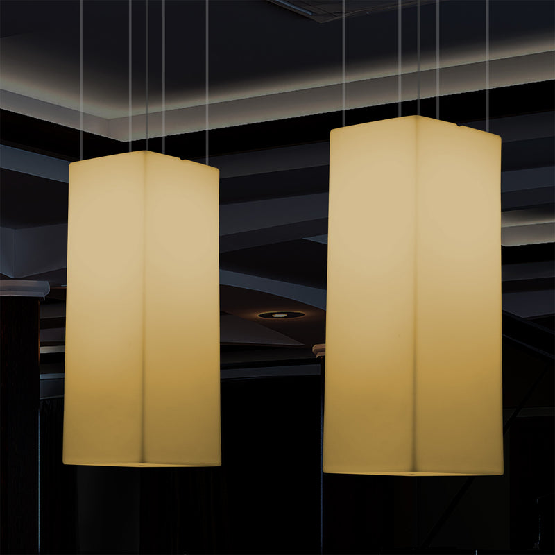 Kasseformet LED Pendellampe, Designer Loftlampe, 80 cm, E27, Varm Hvid