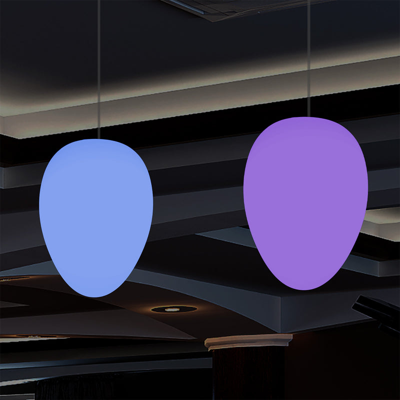 Designer RGB Pendel Loftlampe, Dæmpbar 37cm Flerfarvet Æggeformet Hængelampe