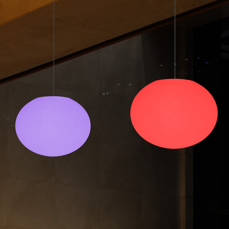 Ellipseformet Loftlampe, Oval Designer RGB Hængelampe, 27 cm, Stemningsfyldt LED Belysning