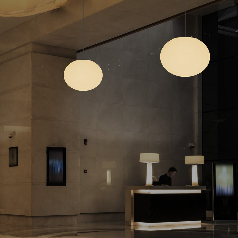 Dekorativ E27 Hængende Loftlampe, Oval 3D Elliptisk LED Hængelampe, Kugleformet 27cm