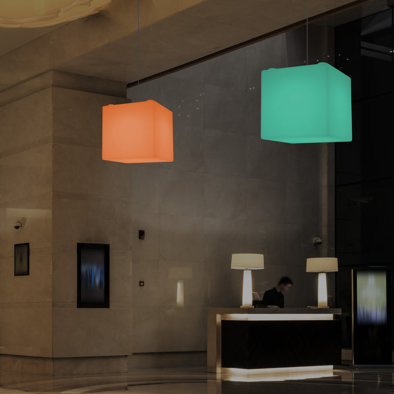 Moderne Loftlampe, Firkantet LED Hængende Lampe, 300 mm, E27, RGB