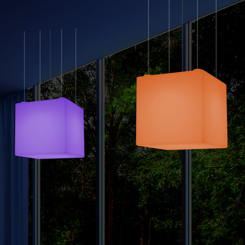 Kasseformet Loftlampe, Stor Moderne RGB Hængelampe, 600 mm, LED Atmosfærisk Lys
