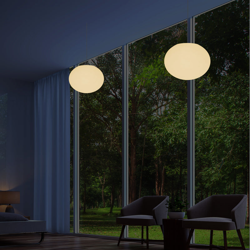 Dekorativ E27 Hængende Loftlampe, Oval 3D Elliptisk LED Hængelampe, Kugleformet 27cm