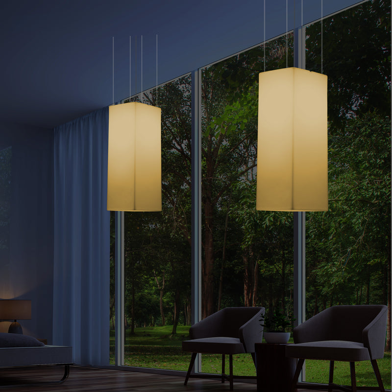 Kasseformet LED Pendellampe, Designer Loftlampe, 80 cm, E27, Varm Hvid