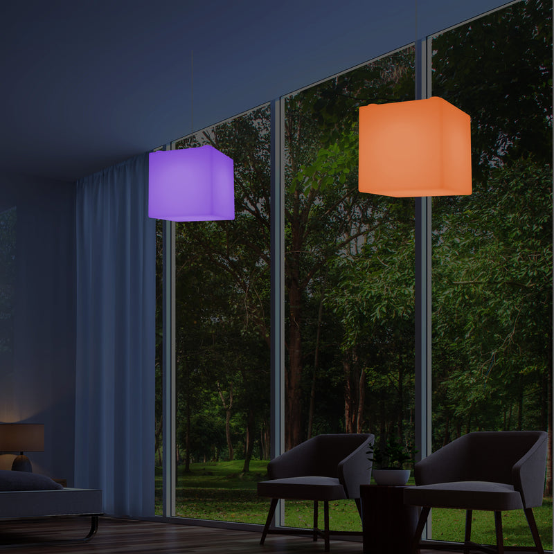 Moderne Loftlampe, Firkantet LED Hængende Lampe, 300 mm, E27, RGB