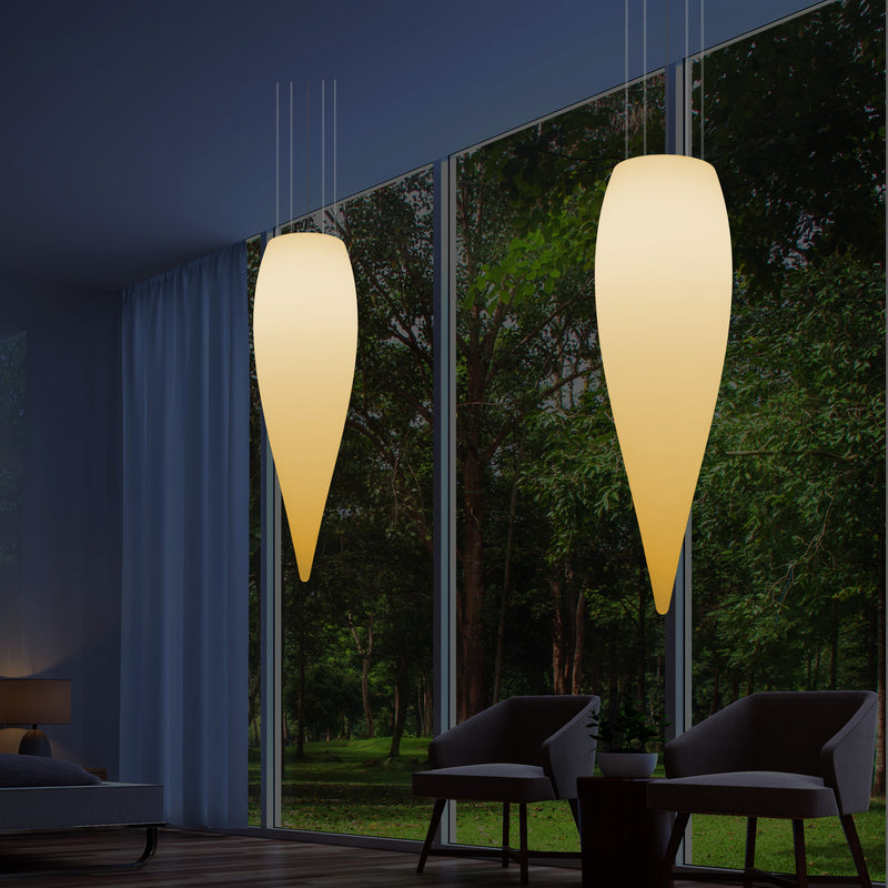 Vanddråbeformet LED Loftlampe, Unik Designer Hængelampe, 1200 mm, E27, Varm Hvid