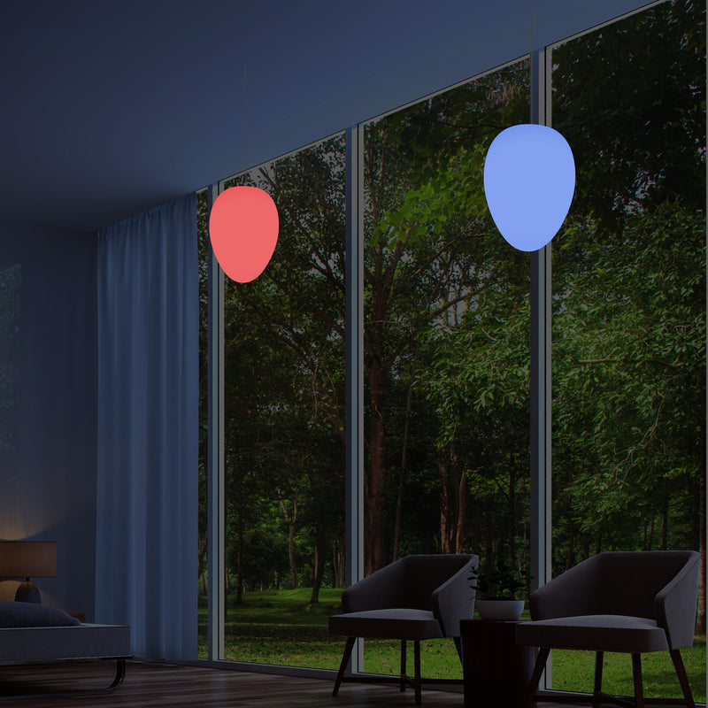 Designer RGB Pendel Loftlampe, Dæmpbar 37cm Flerfarvet Æggeformet Hængelampe