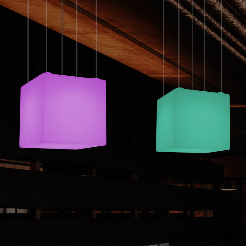 Kasseformet LED Pendlerlampe, Geometrisk SMD RGB Loftlampe, 500 mm, Stemningsbelysning