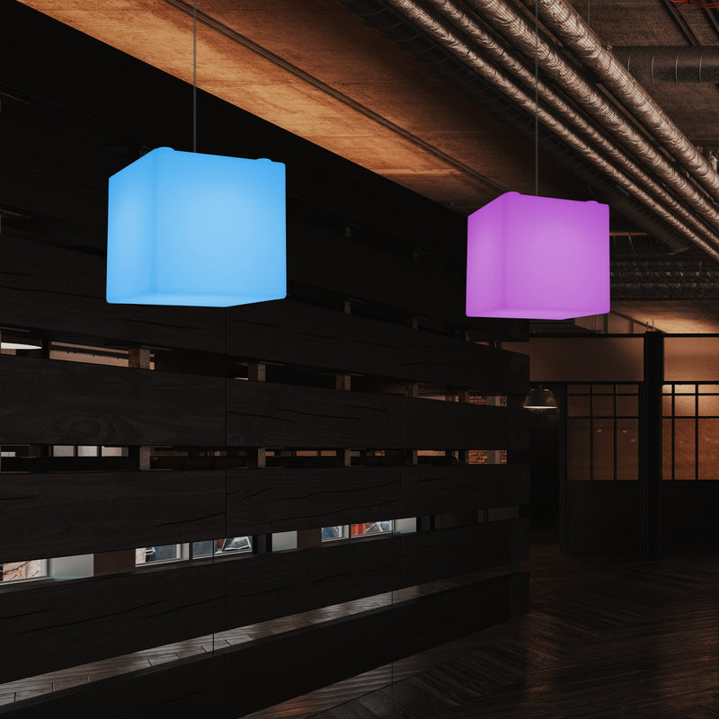 Moderne Loftlampe, Firkantet LED Hængende Lampe, 300 mm, E27, RGB