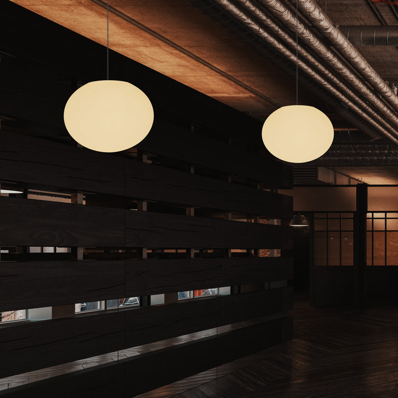 Dekorativ E27 Hængende Loftlampe, Oval 3D Elliptisk LED Hængelampe, Kugleformet 27cm