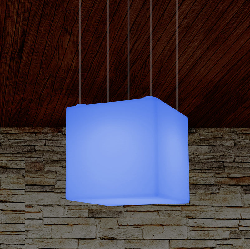 LED Pendler Lampe Kasseform, Flerfarvet Moderne RGB Loftslampe, 400 mm, Stemningsbelysning