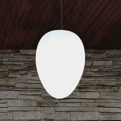 Særpræget LED E27 Pendler Loftlampe, Oval Æggeformet Designerlampe, 37cm, Hvid Pære