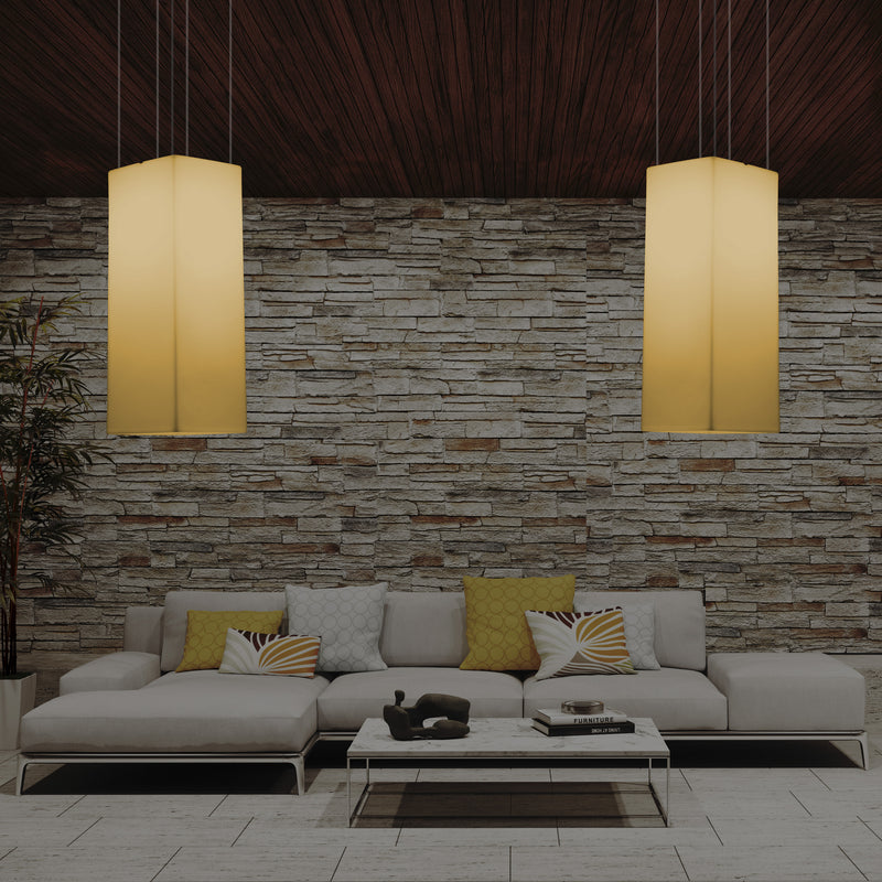 Kasseformet LED Pendellampe, Designer Loftlampe, 80 cm, E27, Varm Hvid