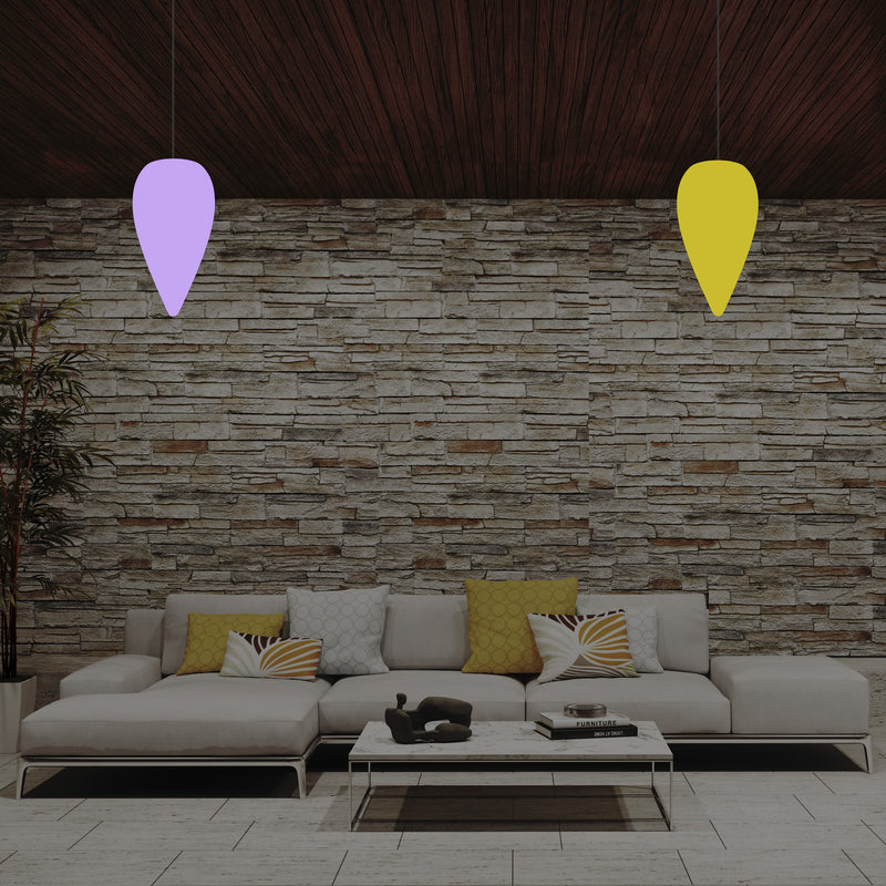 Unik Designer Hængelampe, Flerfarvet RGB Pendler Loftlampe, 37cm Dråbeformet LED
