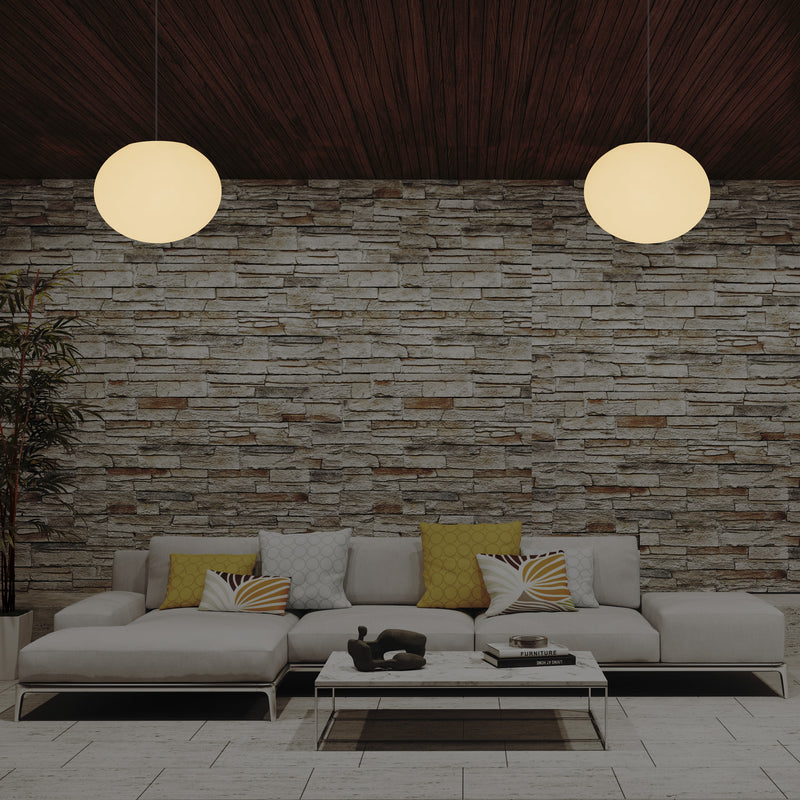 Dekorativ E27 Hængende Loftlampe, Oval 3D Elliptisk LED Hængelampe, Kugleformet 27cm