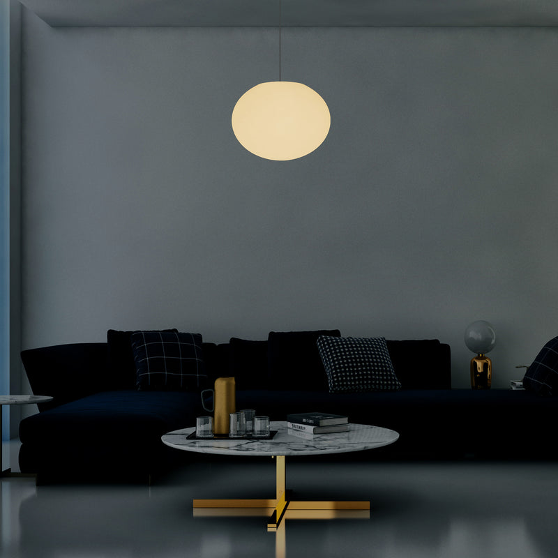 Dekorativ E27 Hængende Loftlampe, Oval 3D Elliptisk LED Hængelampe, Kugleformet 27cm