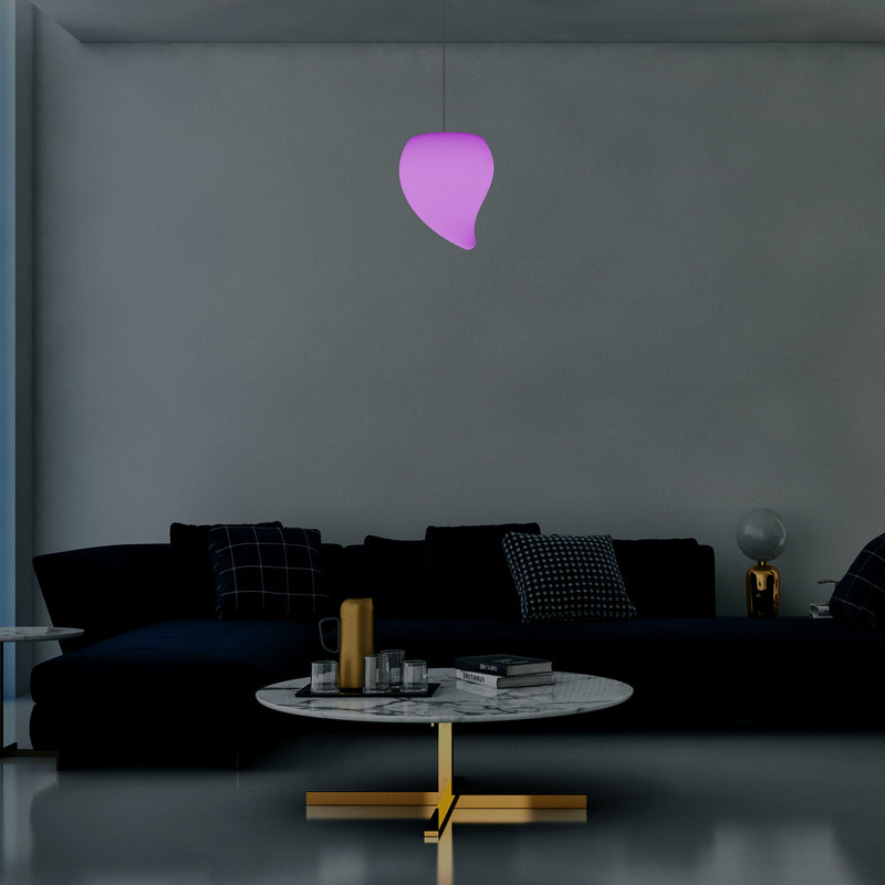 Farveskiftende Dæmpbar Pendler Loftlampe, 20cm LED Tåreformet Hængelampe, RGB