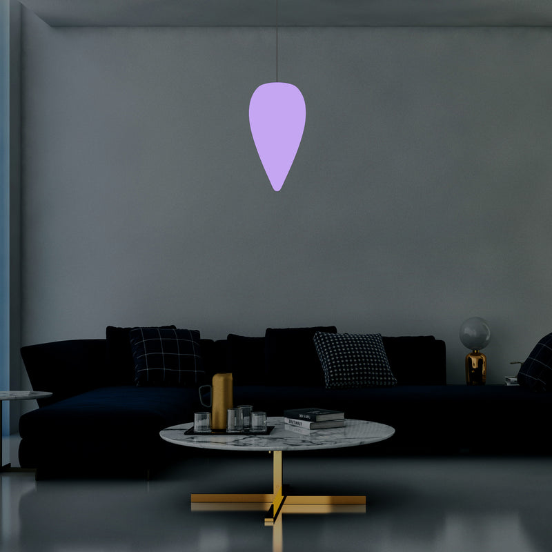 Unik Designer Hængelampe, Flerfarvet RGB Pendler Loftlampe, 37cm Dråbeformet LED