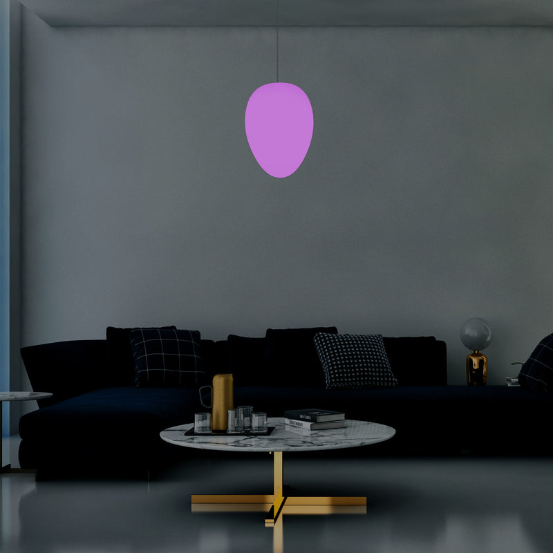Designer RGB Pendel Loftlampe, Dæmpbar 37cm Flerfarvet Æggeformet Hængelampe