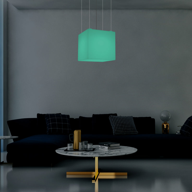 Kasseform LED Pendellampe, Moderne Hængelampe, 40cm, E27, Farveændrende