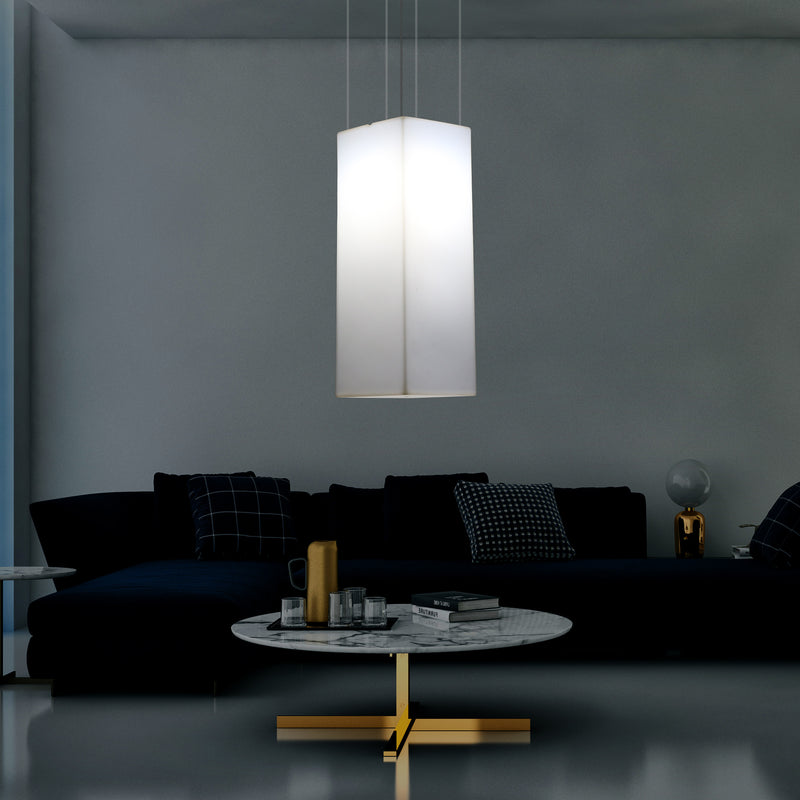 Rektangulær LED Hængelampe, Moderne Pendellampe, 80cm, E27, Hvid