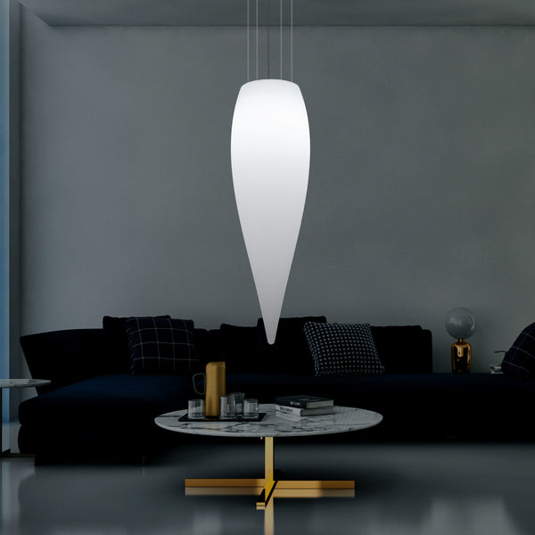 Dråbeformet Pendellampe, Karakteristisk LED Hængelampe, 120cm, E27, Hvid