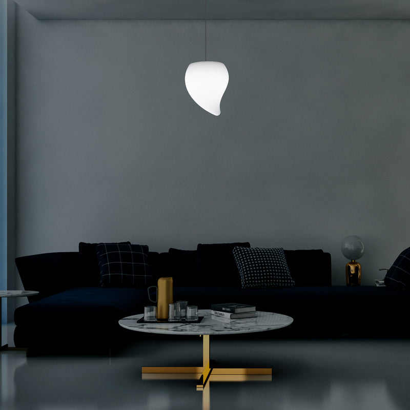 Designer LED Hængende Pendellampe, Unik Dråbeformet E27 Hængelampe, Hvid