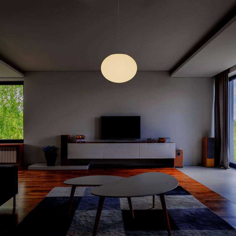 Dekorativ E27 Hængende Loftlampe, Oval 3D Elliptisk LED Hængelampe, Kugleformet 27cm