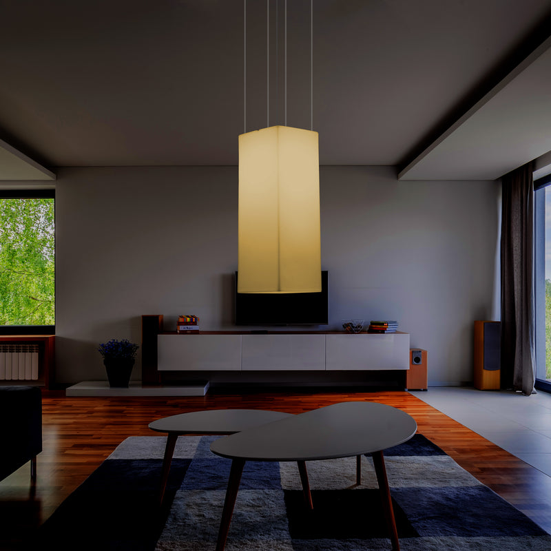 Kasseformet LED Pendellampe, Designer Loftlampe, 80 cm, E27, Varm Hvid
