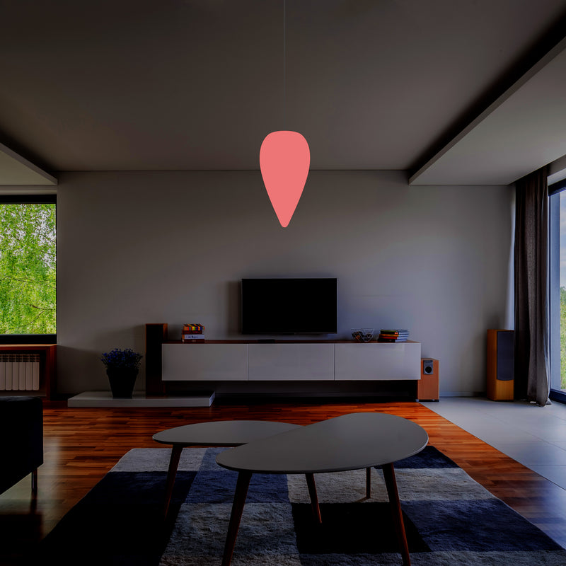 Unik Designer Hængelampe, Flerfarvet RGB Pendler Loftlampe, 37cm Dråbeformet LED