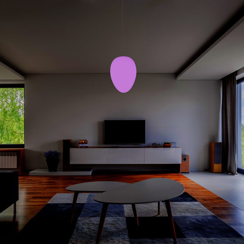 Designer RGB Pendel Loftlampe, Dæmpbar 37cm Flerfarvet Æggeformet Hængelampe