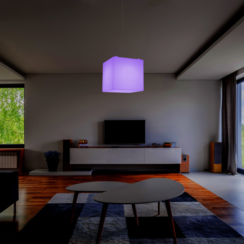 Moderne Loftlampe, Firkantet LED Hængende Lampe, 300 mm, E27, RGB