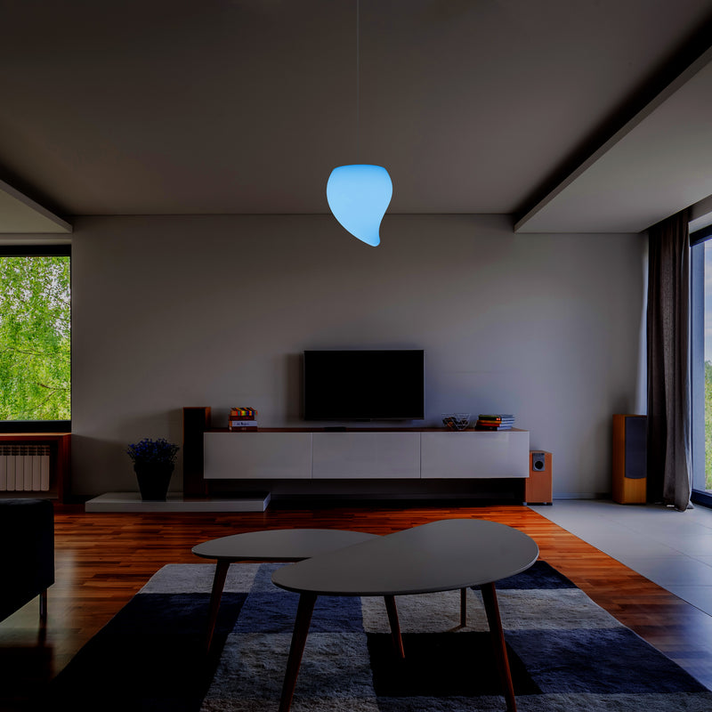 Farveskiftende Dæmpbar Pendler Loftlampe, 20cm LED Tåreformet Hængelampe, RGB