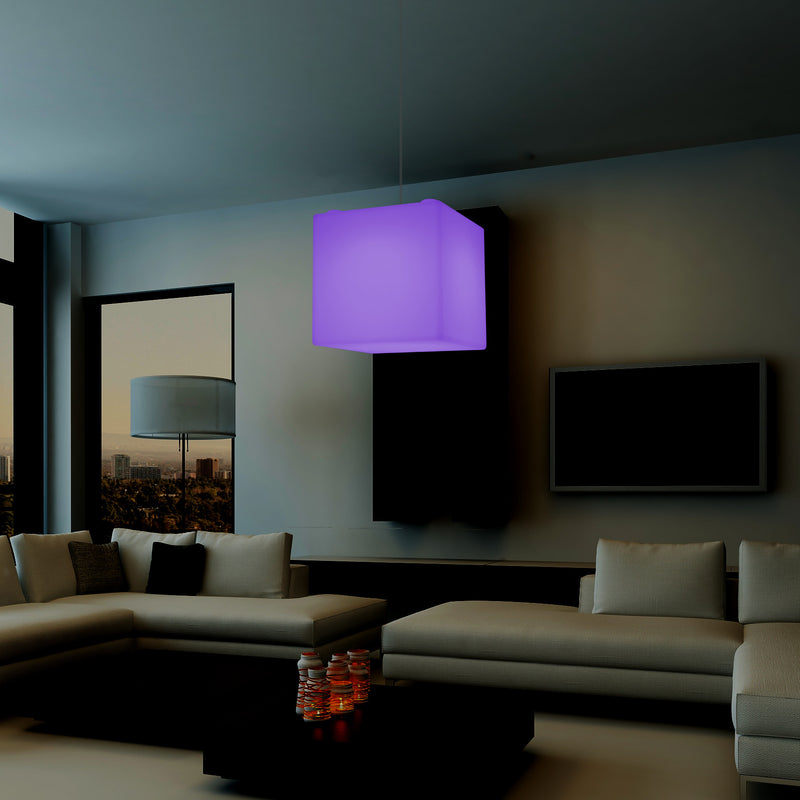 Moderne Loftlampe, Firkantet LED Hængende Lampe, 300 mm, E27, RGB