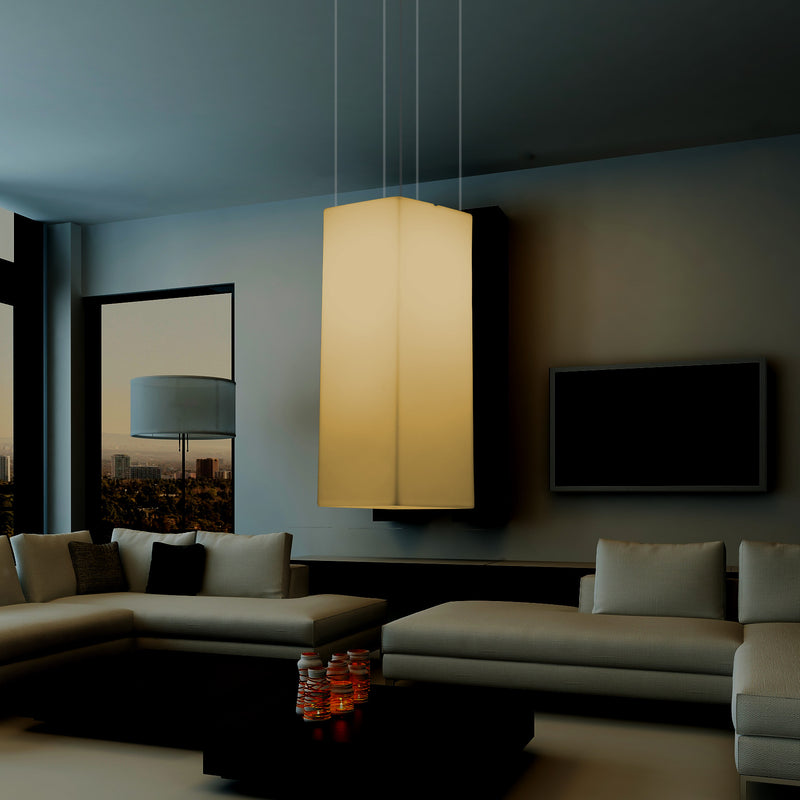 Kasseformet LED Pendellampe, Designer Loftlampe, 80 cm, E27, Varm Hvid