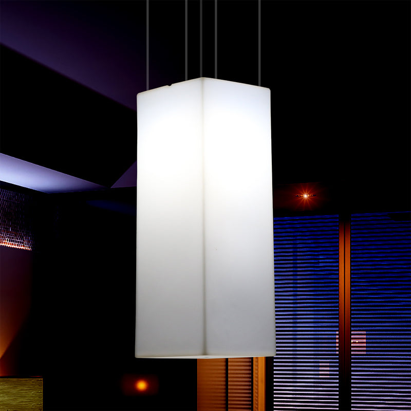 Rektangulær LED Hængelampe, Moderne Pendellampe, 80cm, E27, Hvid