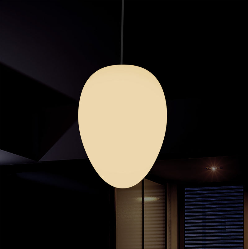 Dekorativ E27 Hængelampe, Oval Designer LED Pendlerlampe, 37cm, Varm Hvid