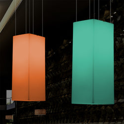 Aflang LED Loftlampe, Flerfarvet Moderne RGB Pendellampe, 80x30cm, Atmosfærisk Lampe