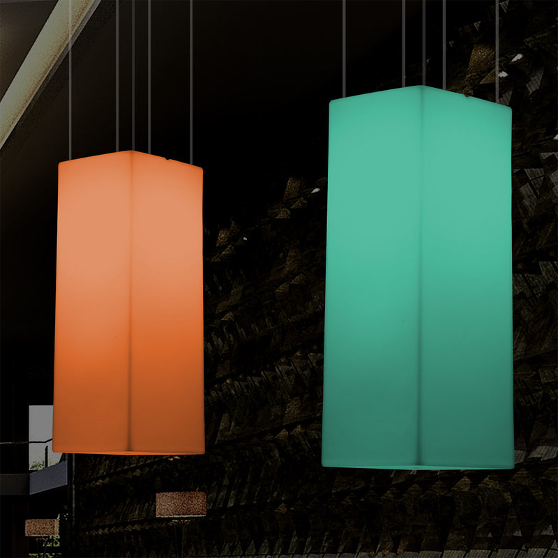 Aflang LED Loftlampe, Flerfarvet Moderne RGB Pendellampe, 80x30cm, Atmosfærisk Lampe