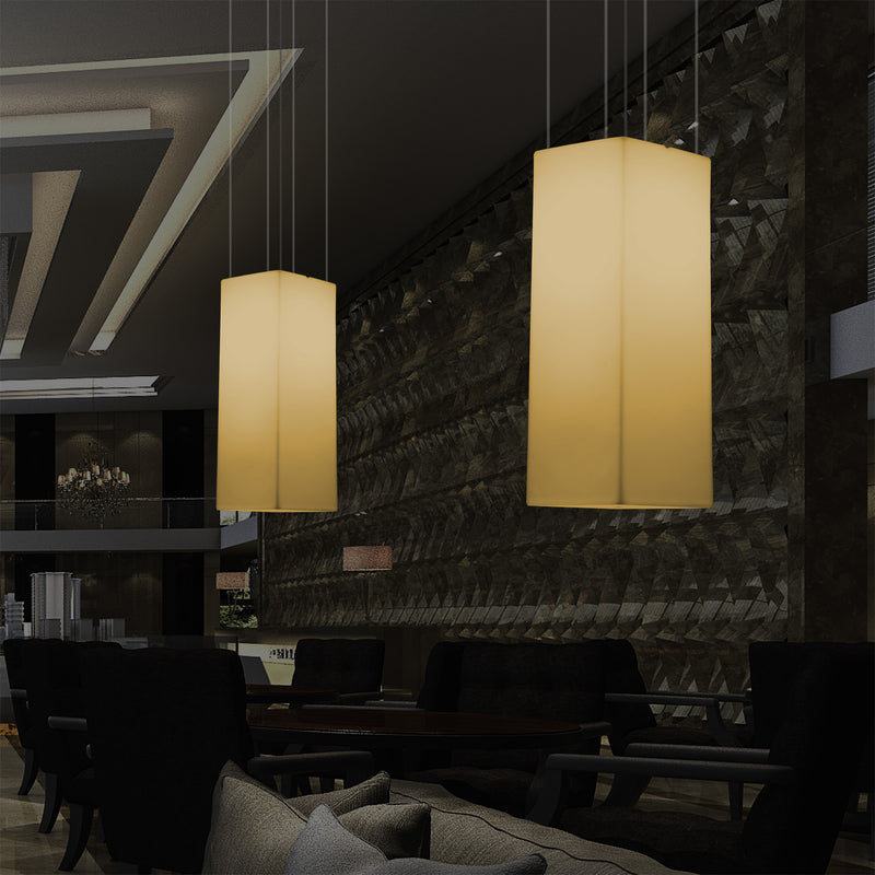 Kasseformet LED Pendellampe, Designer Loftlampe, 80 cm, E27, Varm Hvid